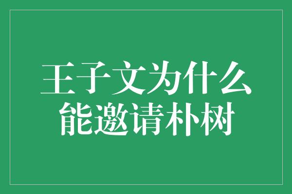 王子文为什么能邀请朴树