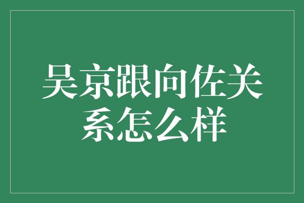 吴京跟向佐关系怎么样