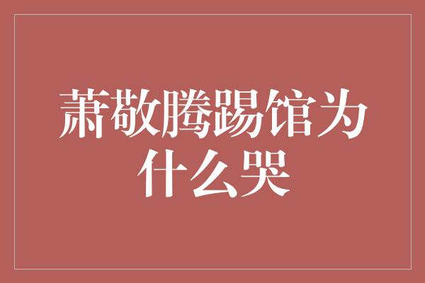 萧敬腾踢馆为什么哭