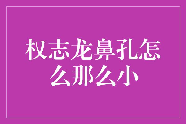 权志龙鼻孔怎么那么小