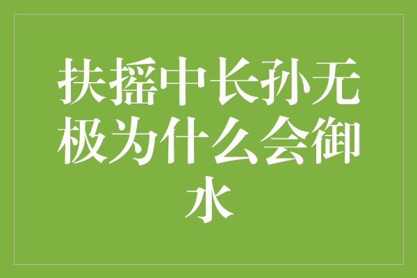 《扶摇中长孙无极为什么会御