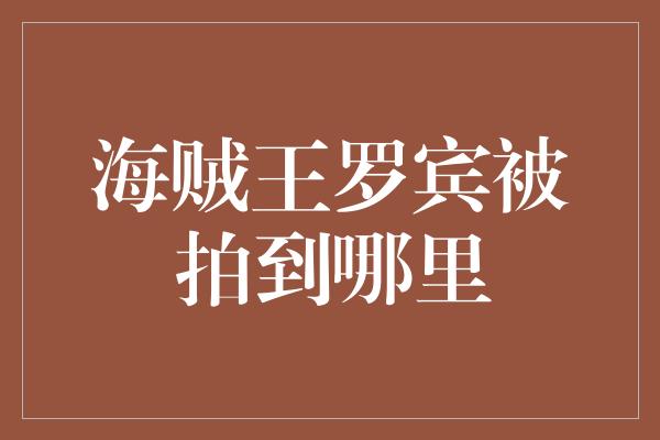 海贼王罗宾被拍到哪里